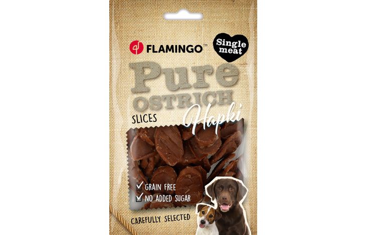 Flamingo Snacks Hapki Pure Slices with ostrich 