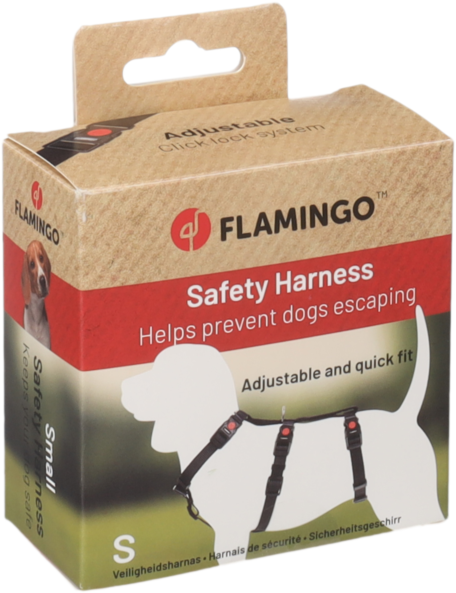 Flamingo Sicherheitsgeschirr Zera Schwarz