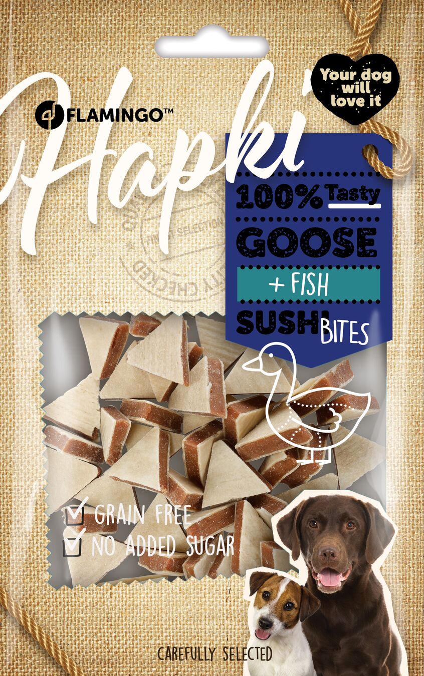 Flamingo Snacks Hapki Sushi cubes with goose & fish 