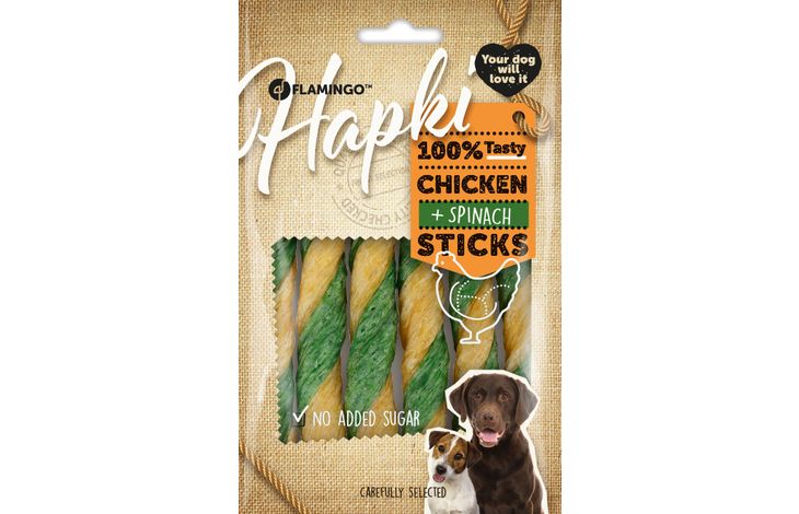 Flamingo Snacks Hapki Stick with chicken & spinach 