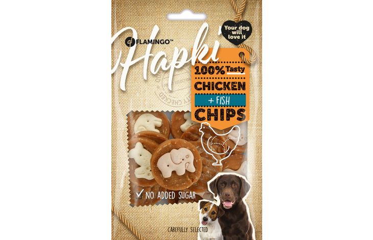Flamingo Snacks Hapki Chips Biscuit with chicken & fish 