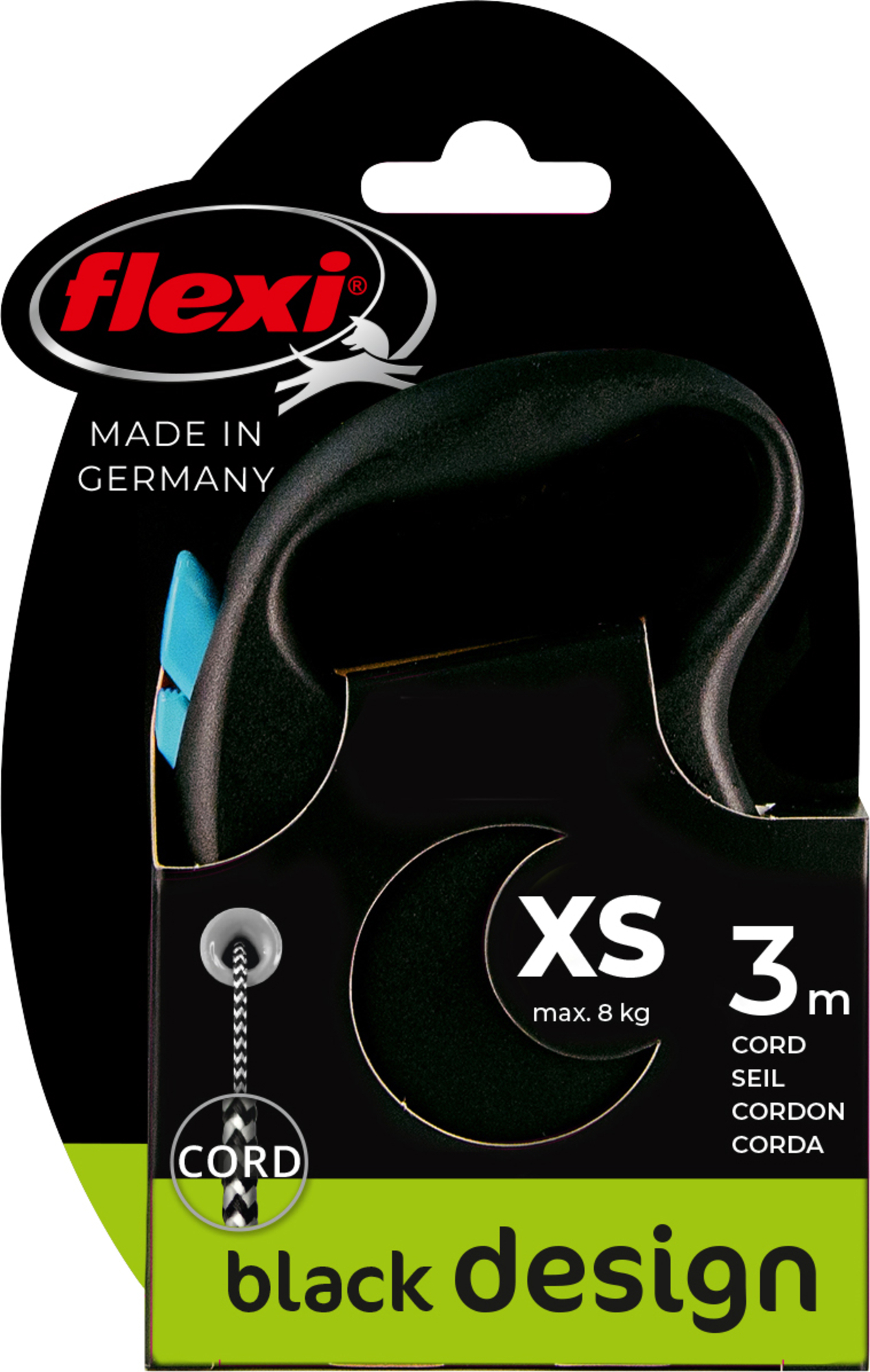 Flexi Flexi Retractable leash Black Design Cord Black Blue