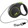 Flexi Laisse à enrouleur Black Design Cordon Noir Vert