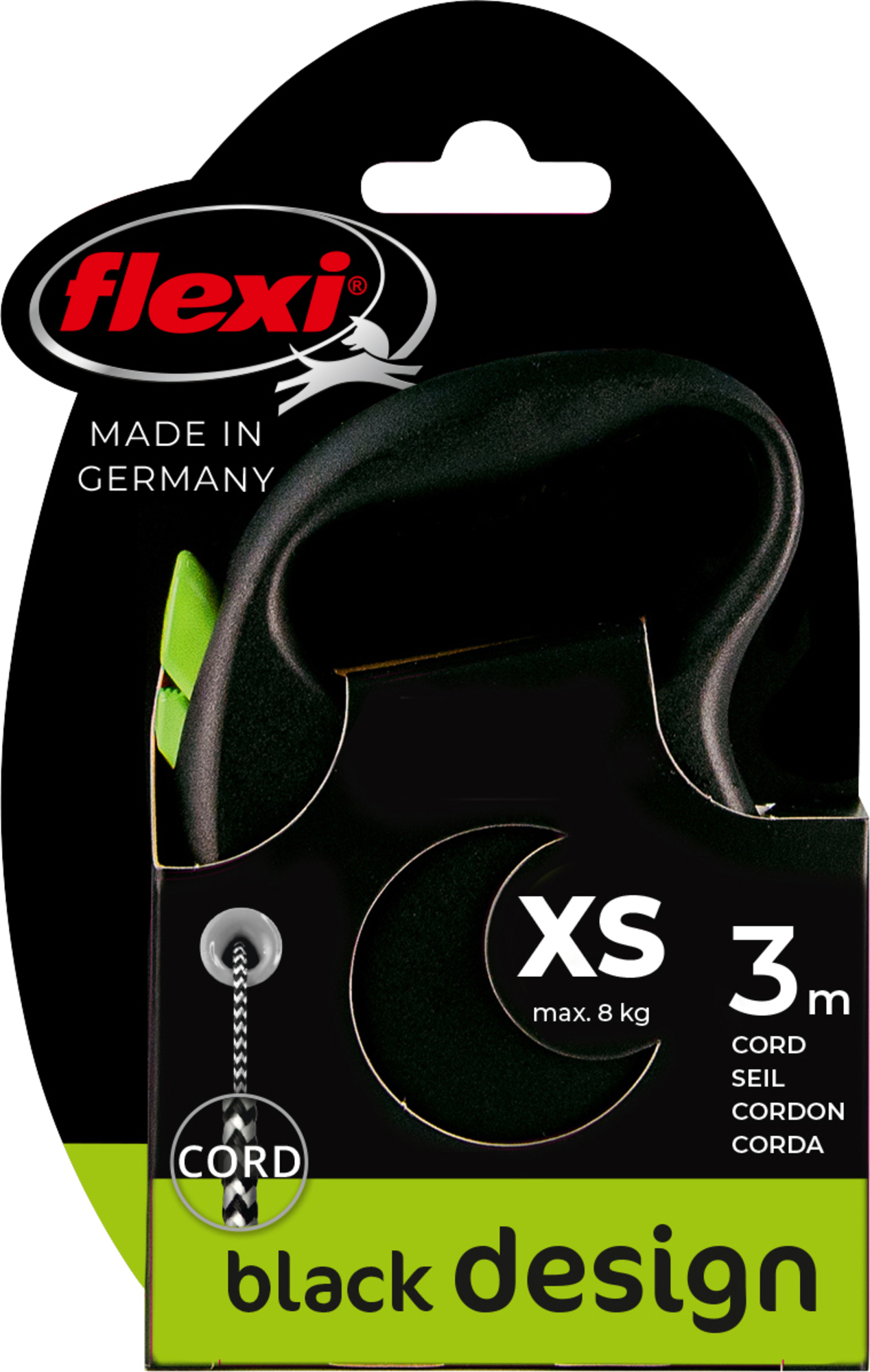 Flexi Flexi Retractable leash Black Design Cord Black Green