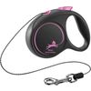 Flexi Correa enrollable Black Design Cordón Negro Rosa