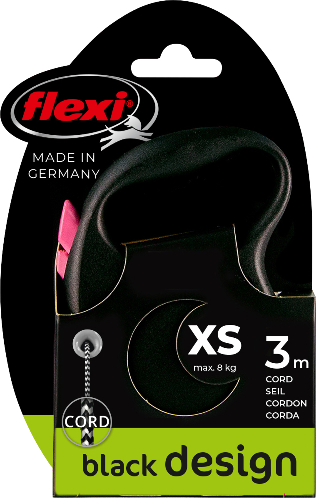 Flexi Flexi Retractable leash Black Design Cord Black Pink