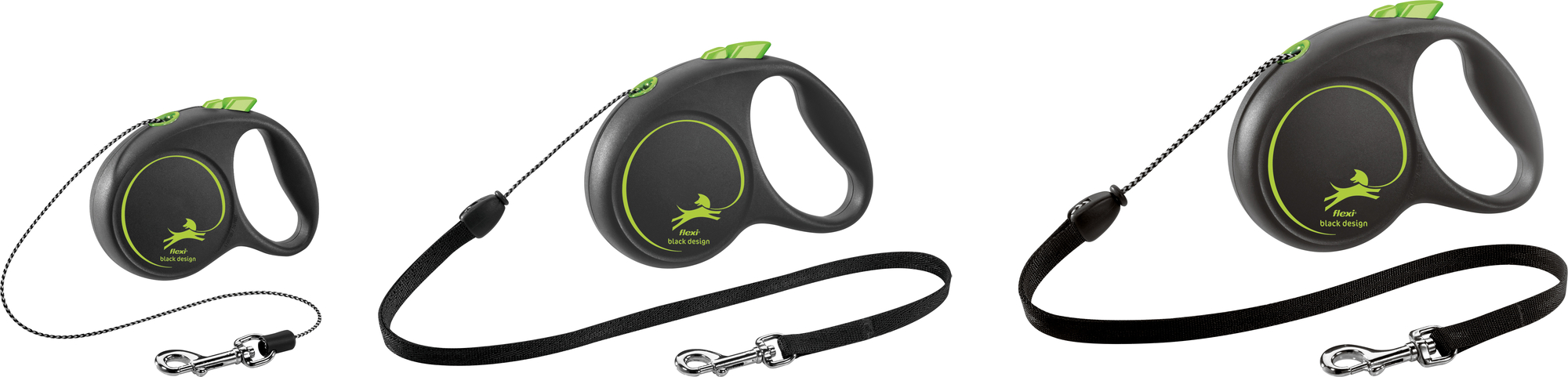 Flexi Flexi Retractable leash Black Design Cord Black Green