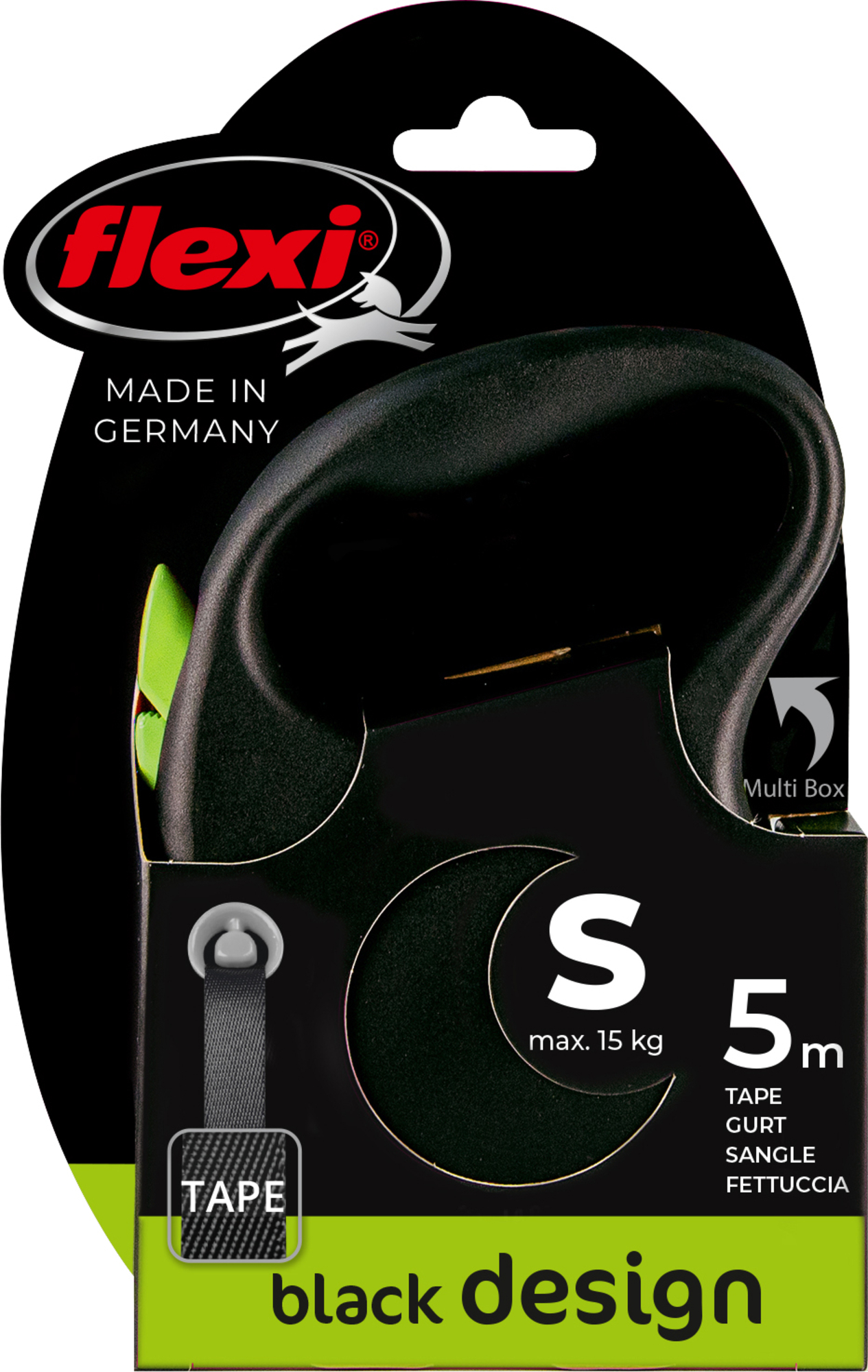 Flexi Flexi Retractable leash Black Design Cord Black Green