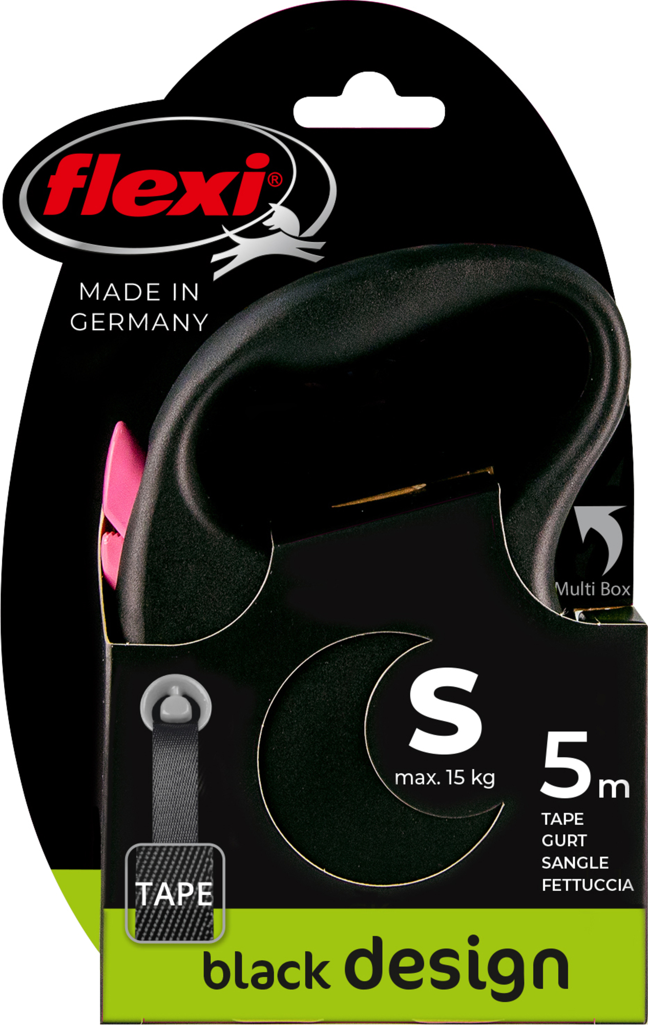 Flexi Flexi Retractable leash Black Design Cord Black Pink