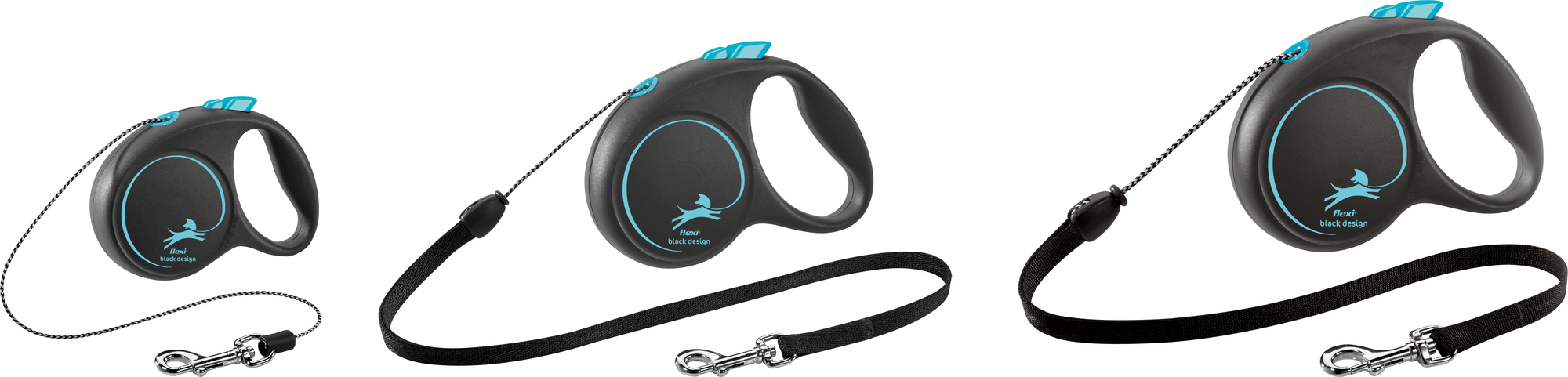 Flexi Flexi Retractable leash Black Design Cord Black Blue