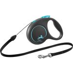 Flexi Guinzaglio retrattile Black Design Corda Nero Azzurro