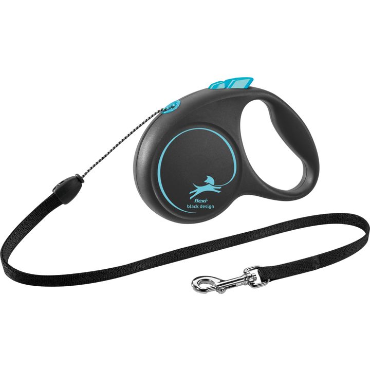 Flexi Rollijn Black Design Koord Zwart Blauw | 525237 | Flamingo Pet ...
