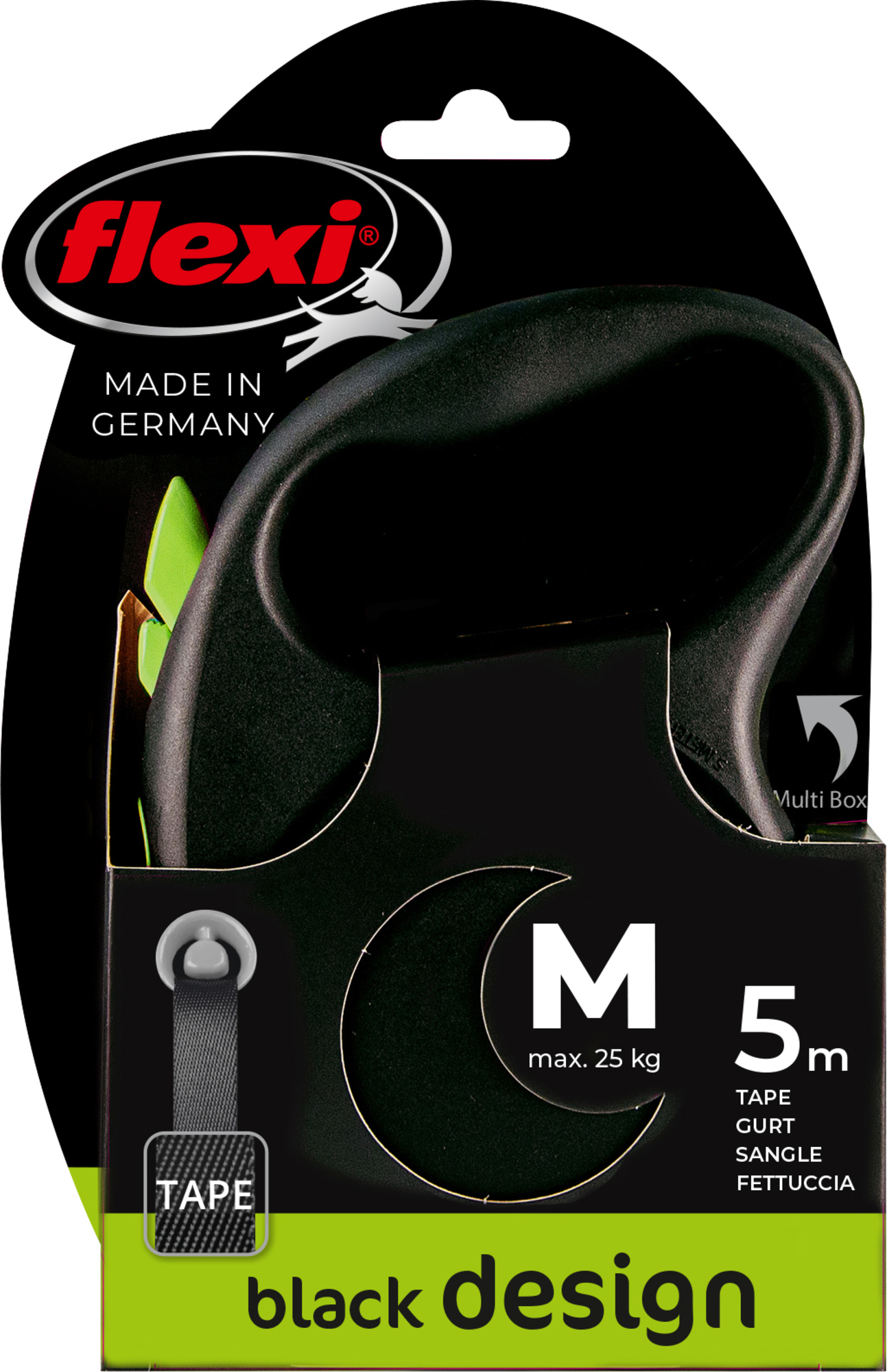 Flexi Flexi Retractable leash Black Design Cord Black Green