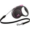 Flexi Roll-Leine Black Design Seil Schwarz Rosa