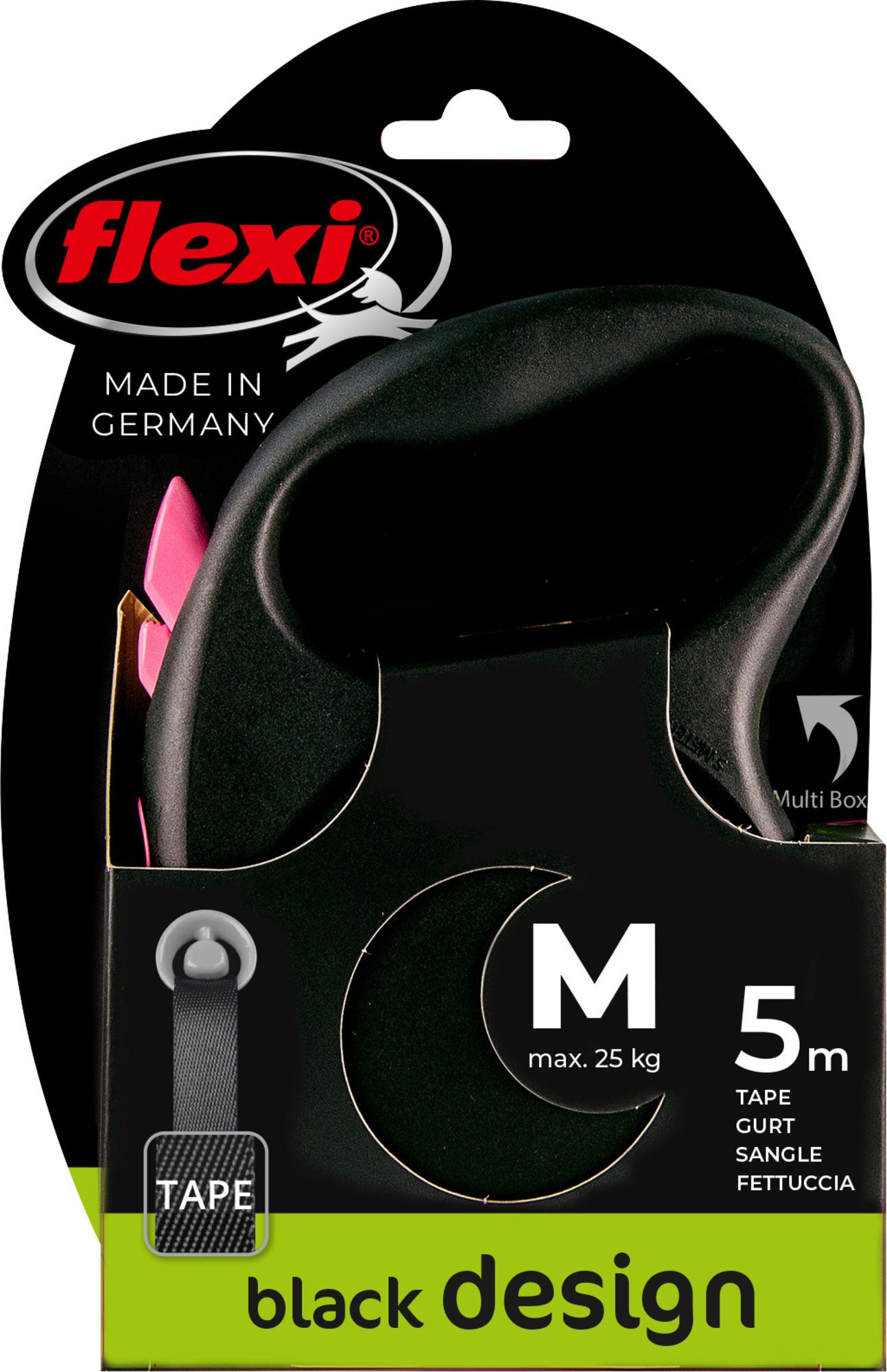 Flexi Flexi Retractable leash Black Design Cord Black Pink