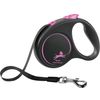 Flexi Retractable leash Black Design Tape Black Pink