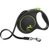Flexi Retractable leash Black Design Tape Black Green