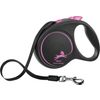Flexi Laisse à enrouleur Black Design Sangle Noir Rose