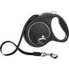Flexi Retractable leash Black Design Tape Black Silver