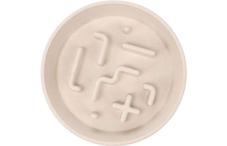 Flamingo Feeding bowl Slow feeder Kana Round Beige