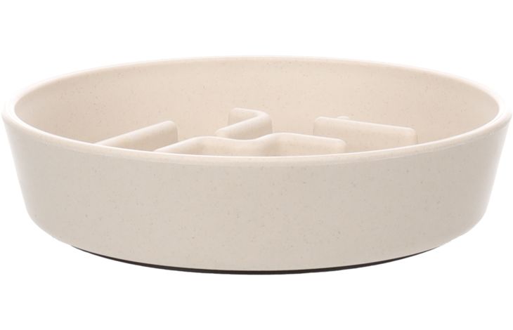 Flamingo Feeding bowl Slow feeder Kana Round Beige