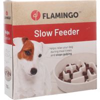 Flamingo Feeding bowl Slow feeder Kana Round Beige