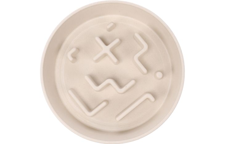 Flamingo Feeding bowl Slow feeder Kana Round Beige