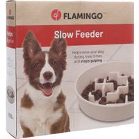 Flamingo Feeding bowl Slow feeder Kana Round Beige