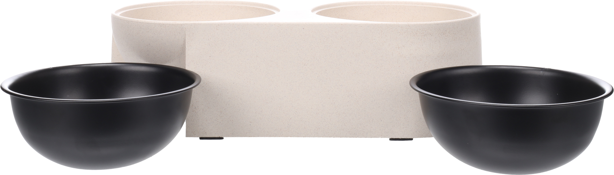 Flamingo Feeding and drinking bowl Duo Dinner Kana Oval Beige & Black