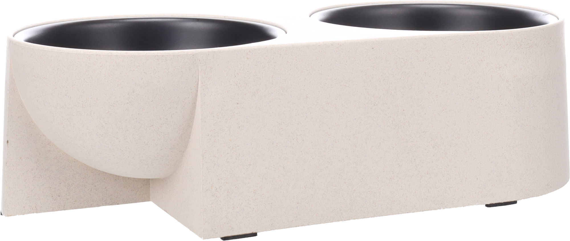 Flamingo Feeding and drinking bowl Duo Dinner Kana Oval Beige & Black