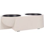 Feeding and drinking bowl Duo Dinner Kana Oval Beige & Black