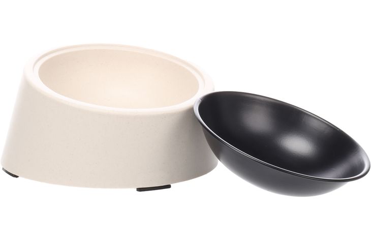 Flamingo Feeding and drinking bowl Kana Beige & Black