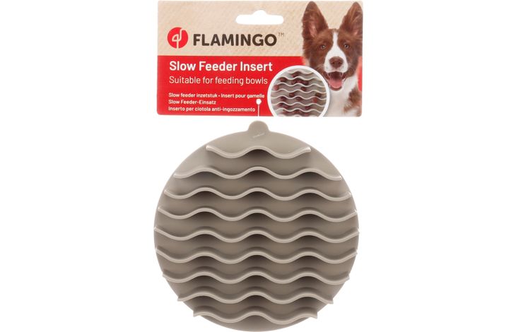 Flamingo Slow feeder insert for feeding bowl Kaja Round Taupe