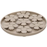 Flamingo Lick pad Fleur Round Taupe