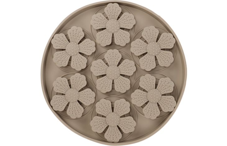 Flamingo Lick pad Fleur Round Taupe