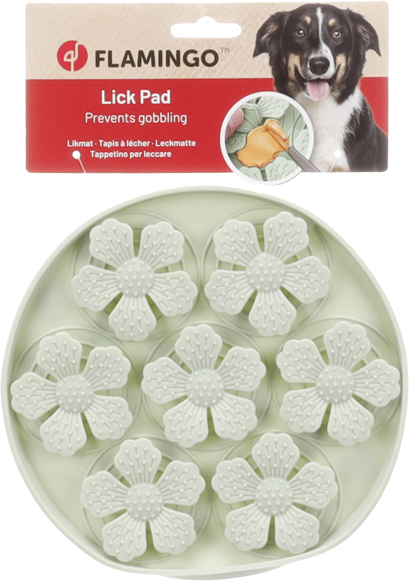 Flamingo Lick pad Fleur Round Light green