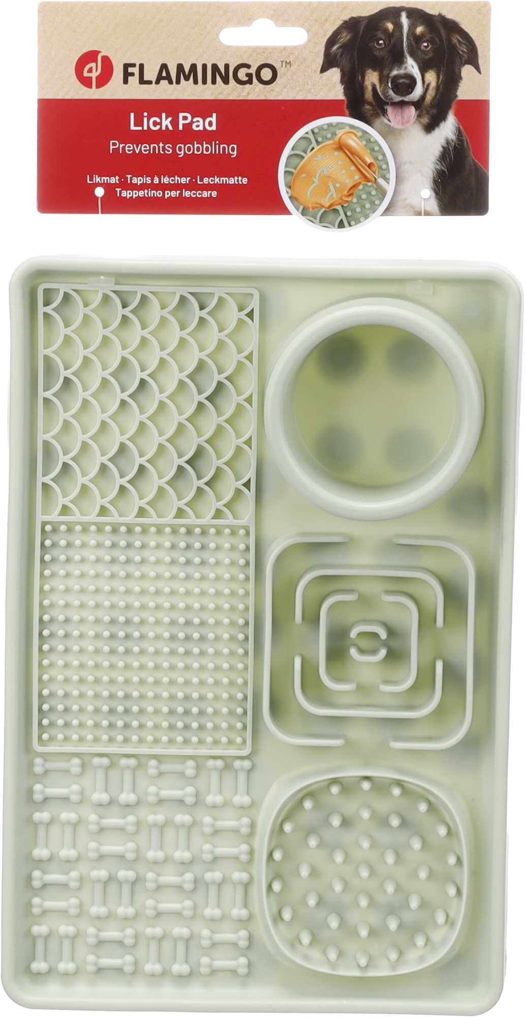 Flamingo Lick pad Pengu Rectangle Light green