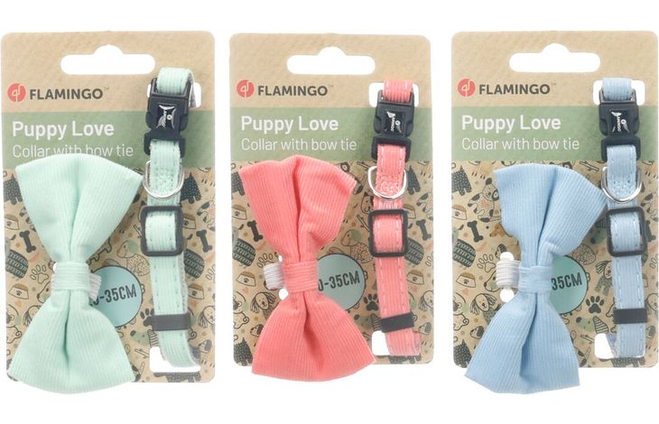 Flamingo Collar Puppy with bow tie Elfi Multiple colours