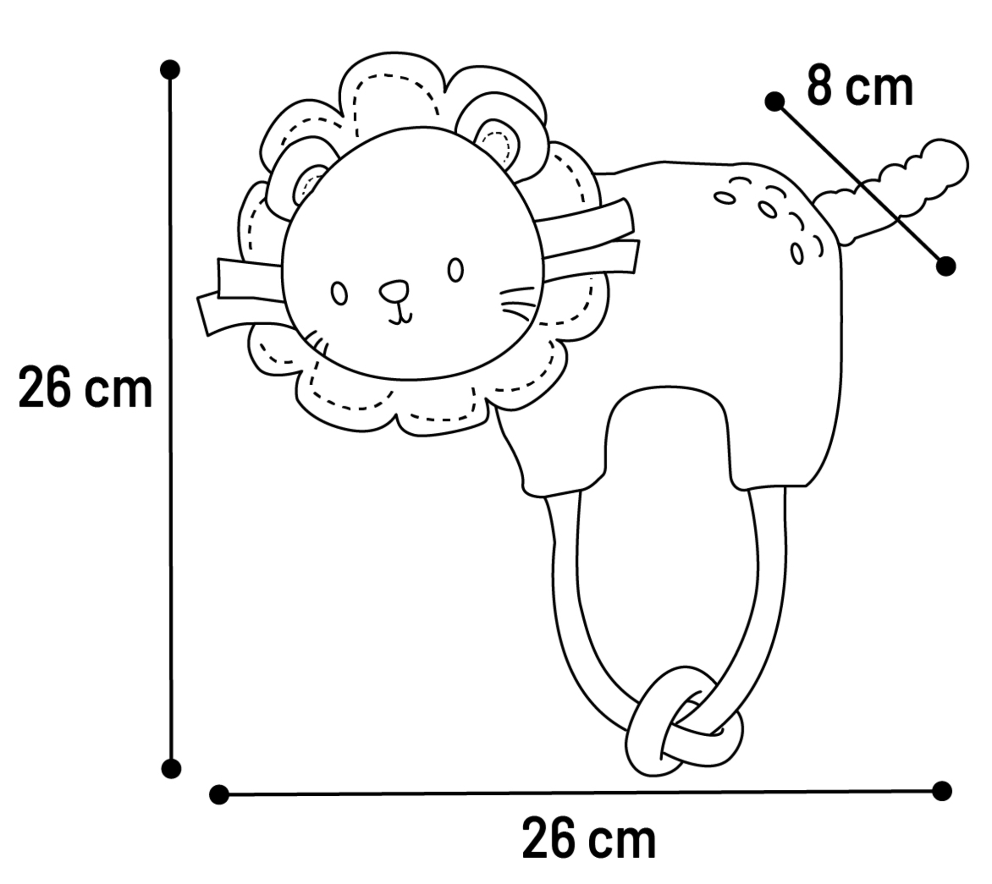 Flamingo Toy Puppy Kobe Lion with rope Brown