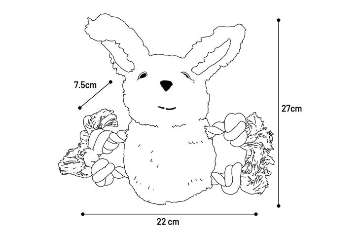 Flamingo Toy Rozette Rabbit with rope Pink