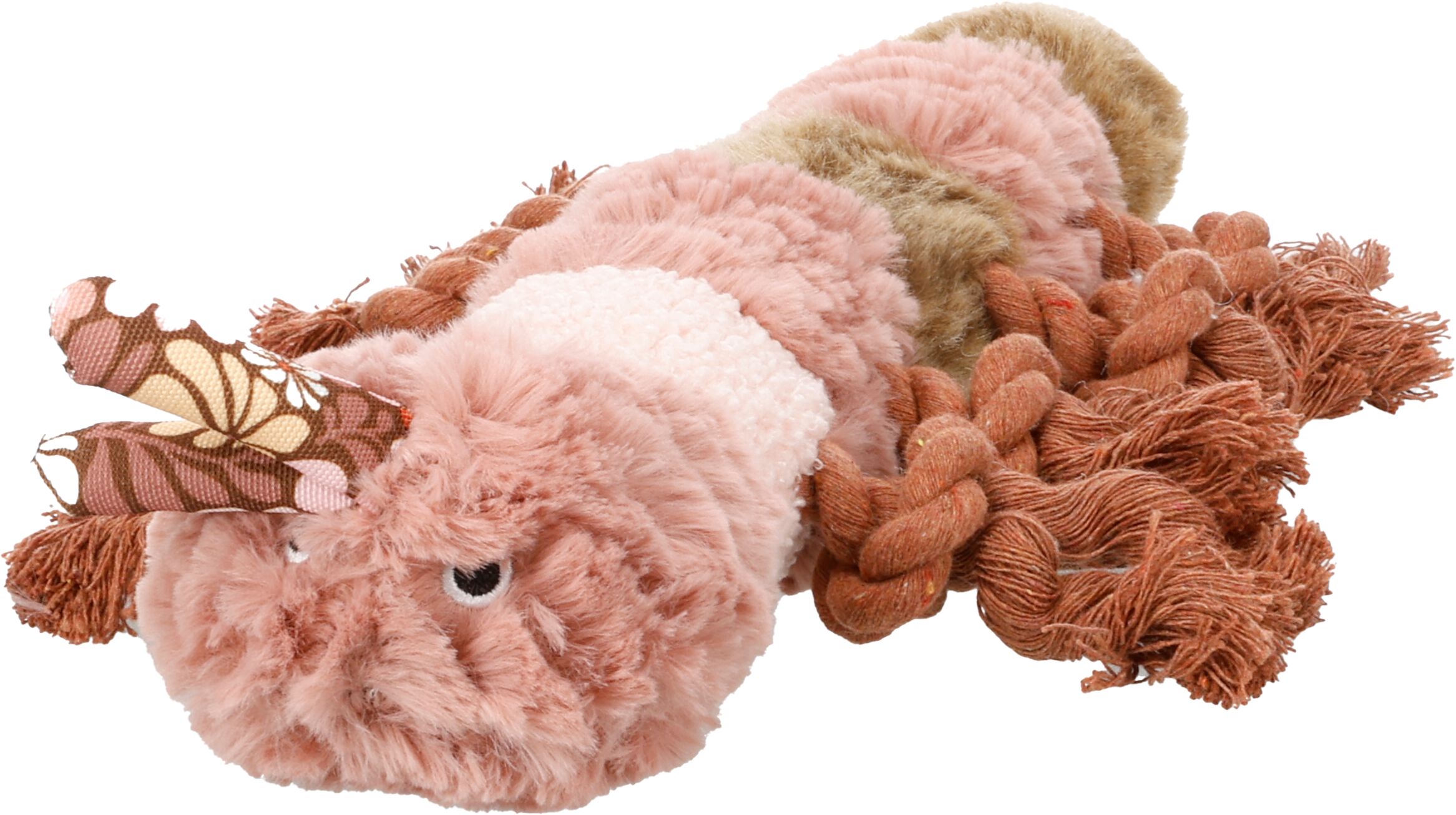 Flamingo Toy Rozette Caterpillar with rope Pink