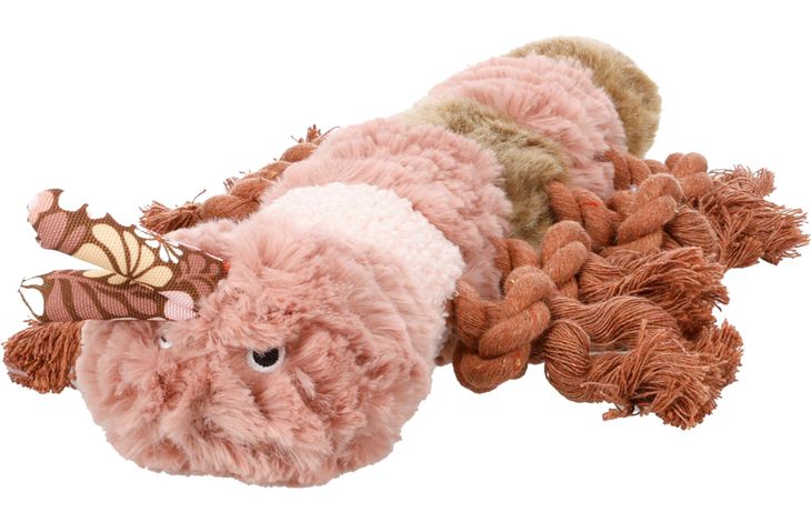 Flamingo Toy Rozette Caterpillar with rope Pink