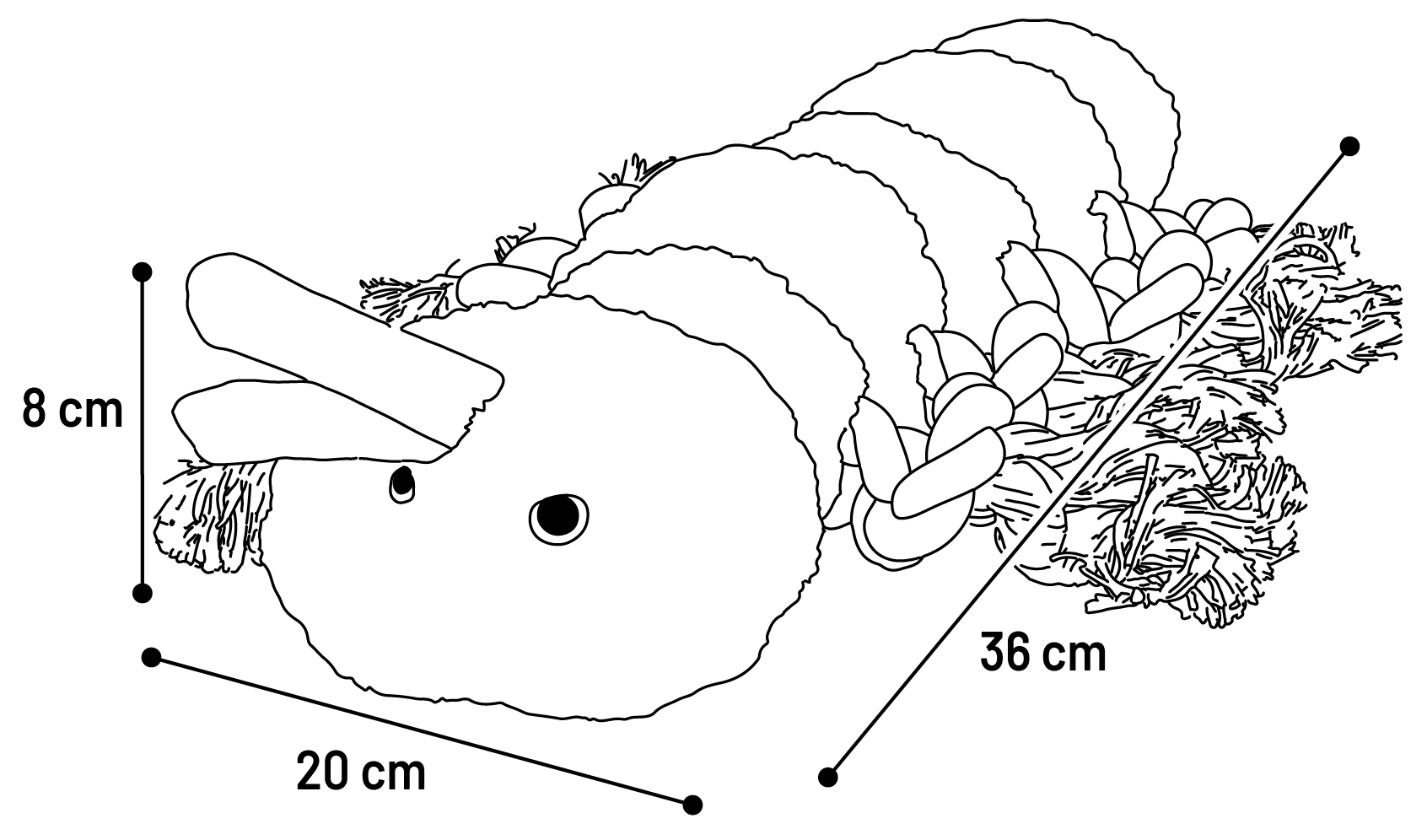 Flamingo Toy Rozette Caterpillar with rope Pink