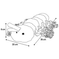 Flamingo Toy Rozette Caterpillar with rope Pink