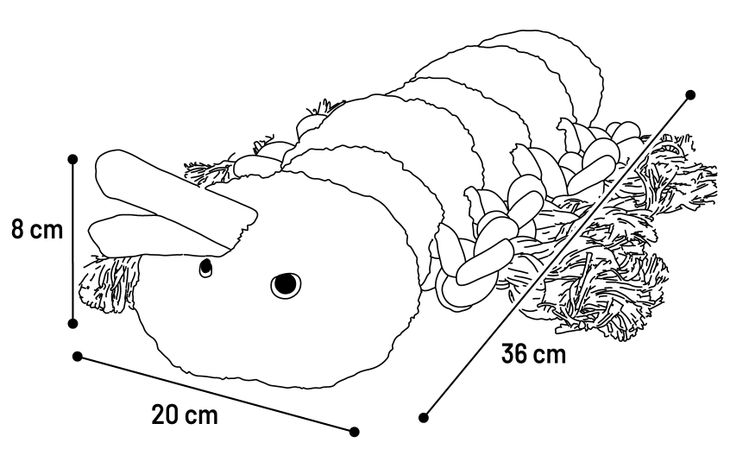 Flamingo Toy Rozette Caterpillar with rope Pink