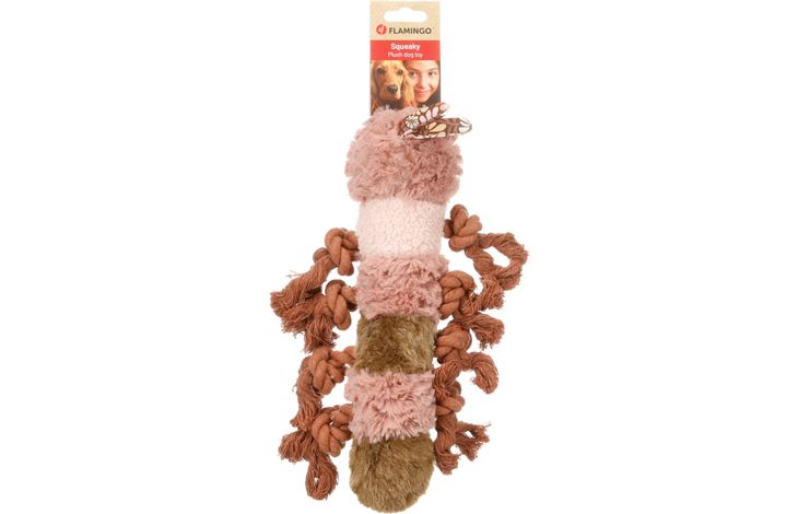 Flamingo Toy Rozette Caterpillar with rope Pink