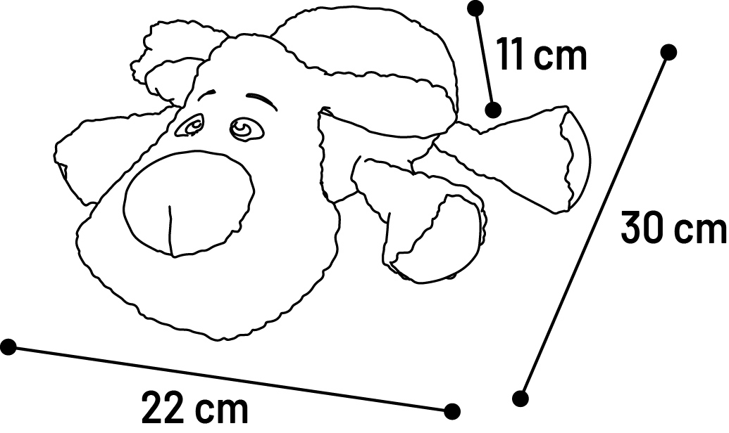 Flamingo Toy Krops Hippopotamus with rope Brown