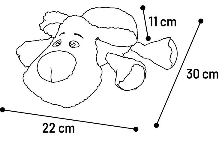 Flamingo Toy Krops Hippopotamus with rope Brown