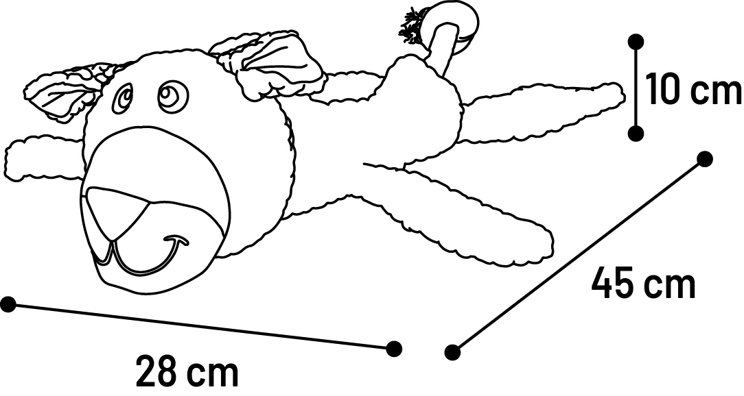 Flamingo Toy Krops Dog with rope Brown