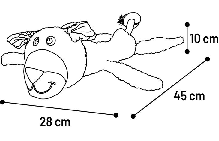 Flamingo Toy Krops Dog with rope Brown